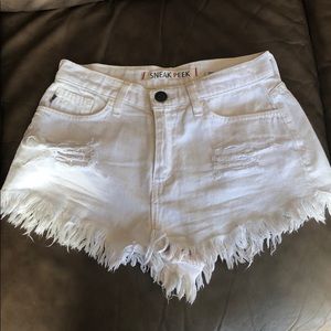 White denim shorts